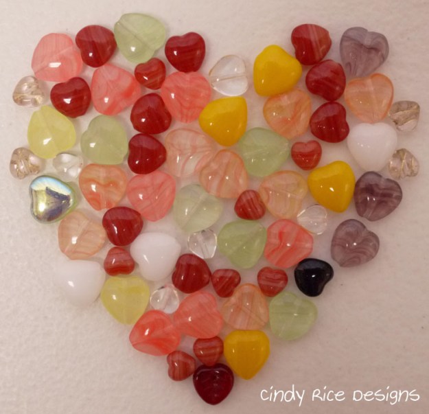 czech glass heart beads 850