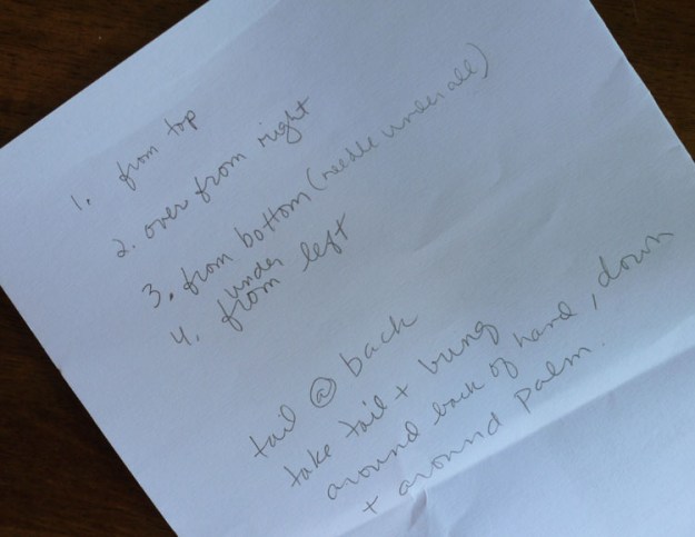 invisible cast on notes 350